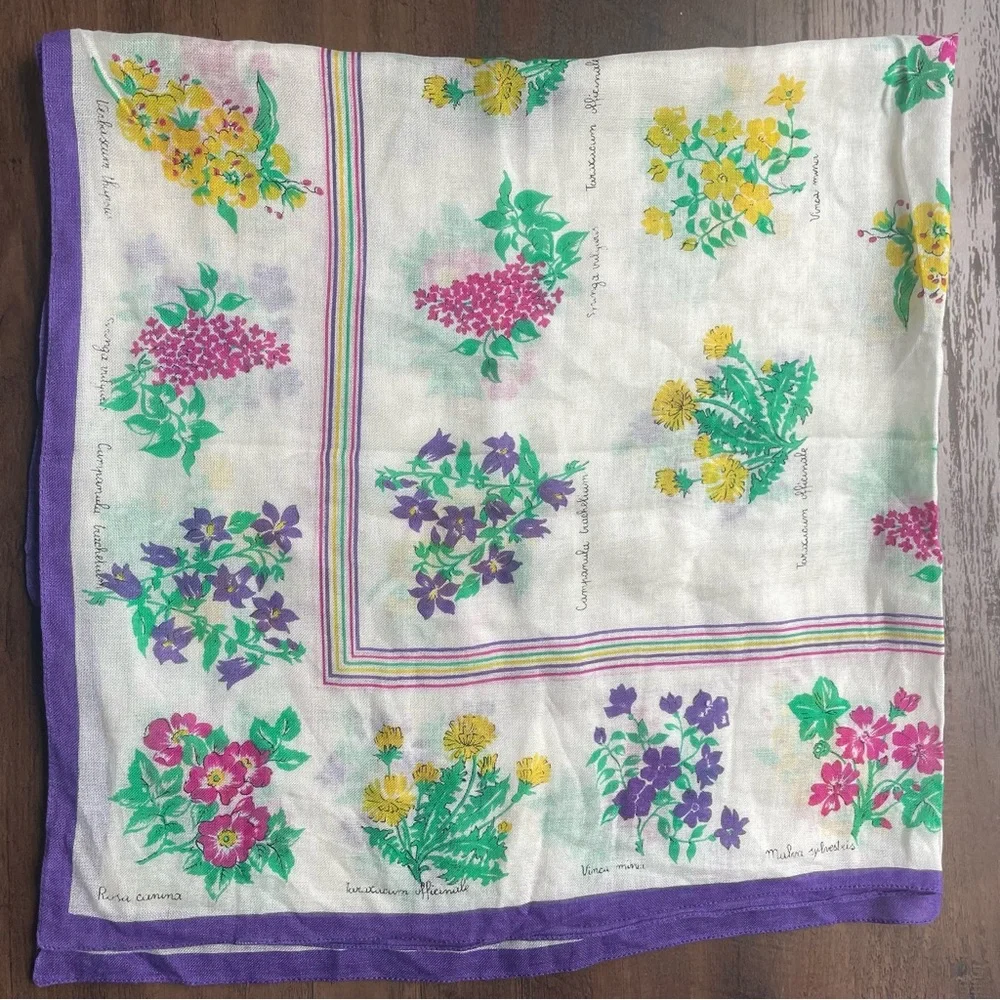 Vintage Floral Botanical Scarf - Picture 3 of 7